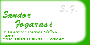 sandor fogarasi business card